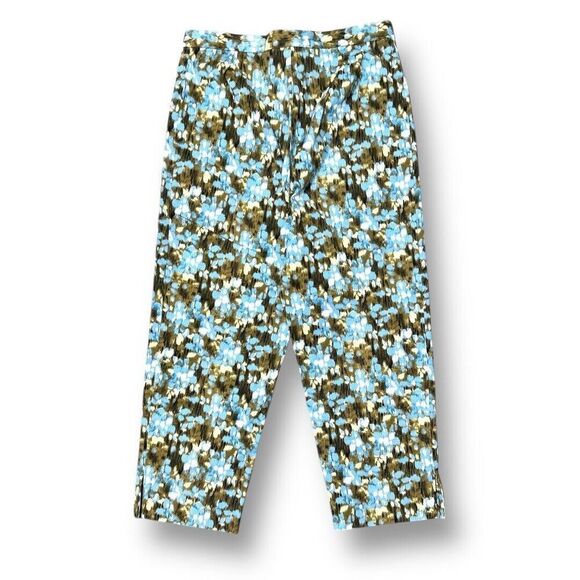 Style & Co 8P Multicolor Stretch Capri Pants Abstract Print Boho Side Slits Y2K - Picture 6 of 8